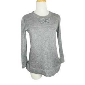 Aqua Womens Gray Cashmere Silk Blend Crewneck Sweater Soft Cozy Gray Size M